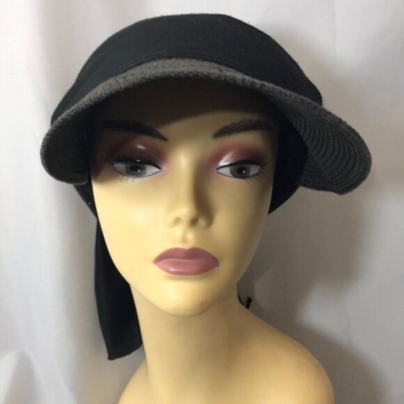 Black Versatile Hat Paper and Cotton Blend - Picture 6 of 10